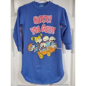 Vintage Nickelodeon Rugrats "Hurry You Guys" Nightgown Pajamas Size 8 1998